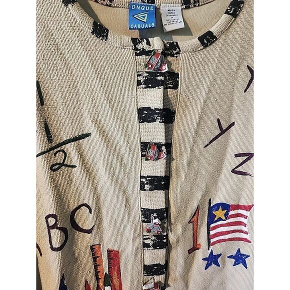 Onque Casuals Teacher Cardigan Sweater Teacher Educator Preschool Jacket NEW - Picture 3 of 6